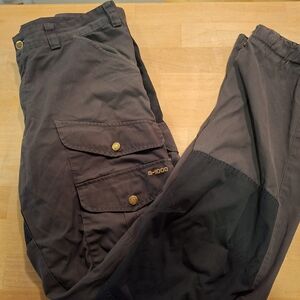 Men's Fjallraven Pants Grey Black Long 33-34